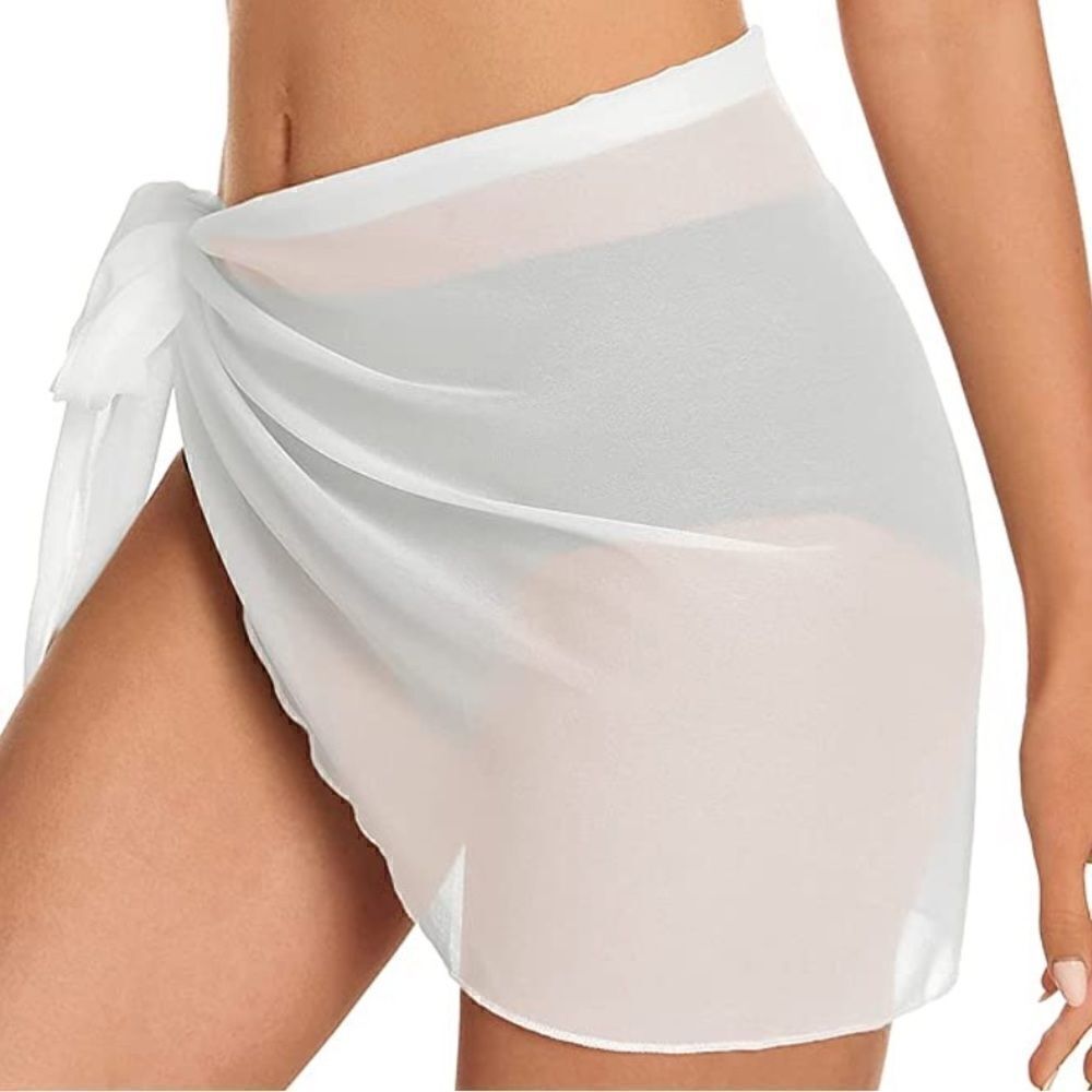 White Sarong Beach Wrap - Picture 4 of 4